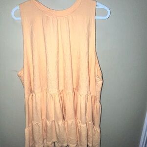 Free People Apricot Sleeveless ruffle Blouse